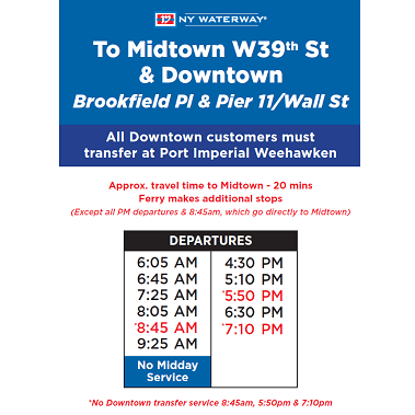 ny waterway Expanded Ferry Service Schedule sm