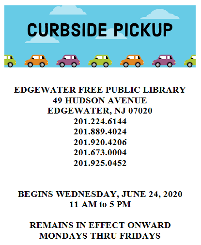 Edgewater Library Opening Curbside Pick Up